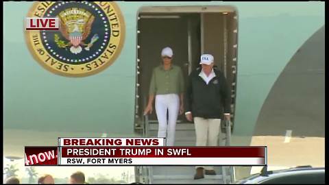 President Trump arrives in Fort Myers to tour Hurricane Irma damage