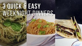 3 Quick & Easy Weeknight Dinners: 30 Minute Plant Based Recipes