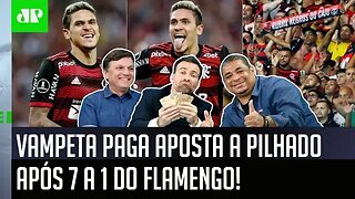 "ME DÁ R$ 500, SEU BOBO!" Vampeta PAGA APOSTA a Pilhado após 7 a 1 do Flamengo no Tolima!