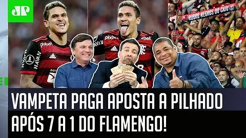 "ME DÁ R$ 500, SEU BOBO!" Vampeta PAGA APOSTA a Pilhado após 7 a 1 do Flamengo no Tolima!