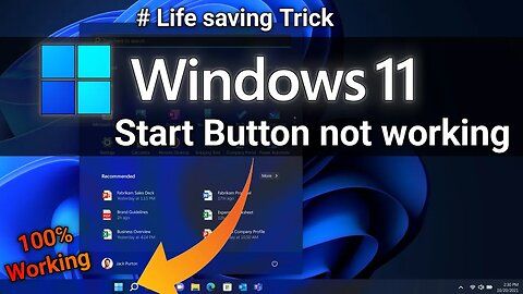 Start Button not working in windows 11 | Windows 11 Start Menu not working