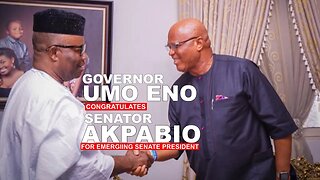 Governor Umo Eno Congratulates Senator Akpabio as Senate President