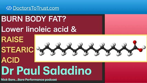 PAUL SALADINO 3 | BURN BODY FAT? Lower linoleic acid & RAISE STEARIC ACID