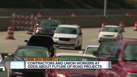 Contractors and union workers at odds about future of road projects