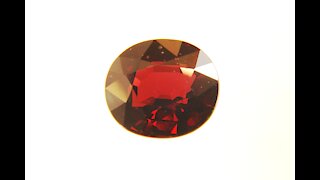 Top Brillians Rhodolite Garner Deep Orangy Red Oval 10.6x9.4 mm, 5.20 Carats