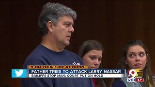 Father of three victims attacks disgraced gymnastics coach Larry Nassar