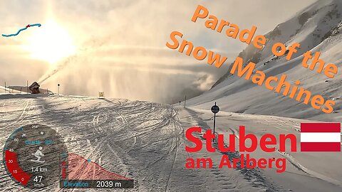 [4K] Skiing Stuben am Arlberg, Parade of the Snow Machines to Stuben, Austria, GoPro HERO11