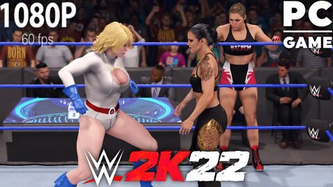 WWE 2K22 | POWER GIRL V RONDA ROUSEY & SHAYNA BASZLER! | Requested One On Two Tag Team Match [PC]