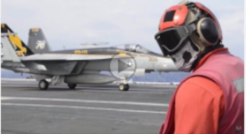 Aircraft Carrier Fighter Jets Landing • Flight Deck View