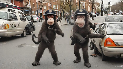 Police monkey funny