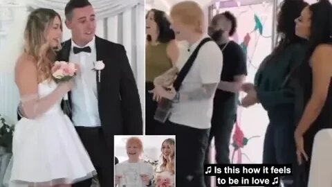 Ed Sheeran leaves a bride and groom speechless after crashing their Vegas wedding to perform a