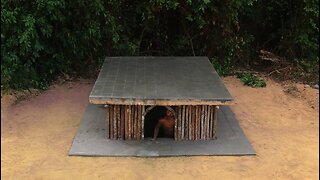 Build Underground House In Wild Using Brick