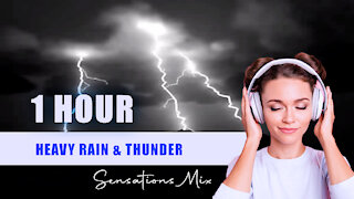 Sleep Instantly with Heavy Rainstorm & Powerful Thunder Sounds