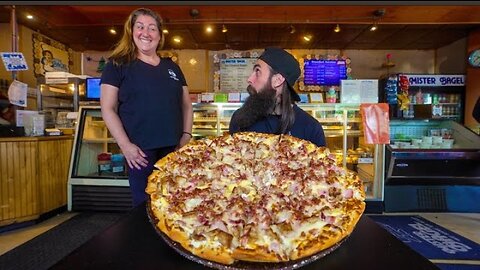 WIN $100 CASH IF YOU CAN FINISH THIS PIZZA CHALLENGE IN MAINE! | BeardMeatsFood