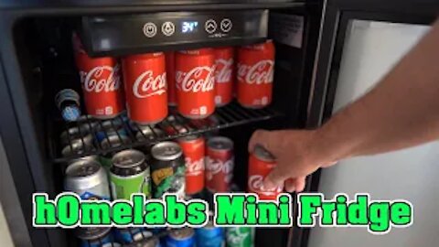 Mini Fridge Beverage Refrigerator Cooler - 120 Can Glass Door - hOmeLabs