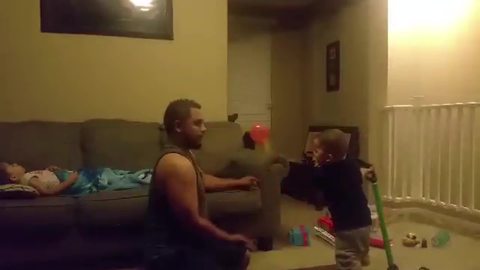 Little Boy Fails At Playing Catch