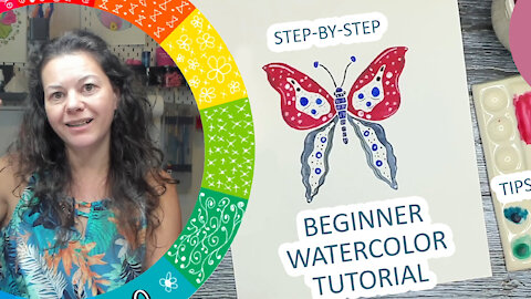 Paint With Me: [Butterfly] Real-Time Watercolor Tutorial Workshop - Beginners Tips & Tricks