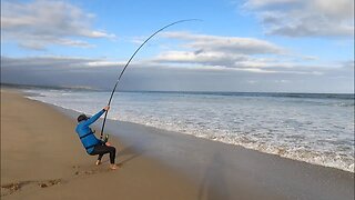 Pure South African style Land based fishing! Crazy day Fishing from the beach! Best Surf Fishing!