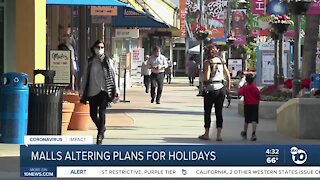 Malls altering plans for holidays
