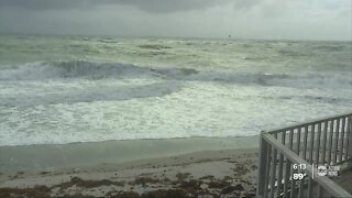 Isaias delivering waves and gusty winds to Florida's east coast