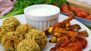 Oven baked falafel dinner recipe