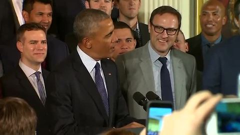 President Obama welcomes World Series champion Cubs to White House