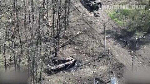 DPR drone records destruction of an Ukrainian T-64 tank, near Izyum, Kharkiv oblast