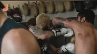 Dillon Danis throwing elbows at training partner