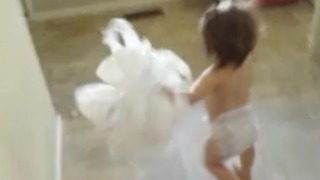 Toddler Girl Caught Making a Giant Mess, Makes a Run For It