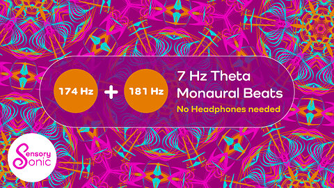 7 Hz Theta Pure Monaural Beats | 1.5 Hours | No Headphones | Deep Relaxation, Sleep & Meditation