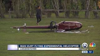 Pilot injured in experimental helicopter crash