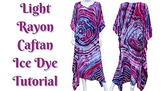 Tie-Dye Designs: Outstanding! Light Rayon Caftan Geode Ice Dye
