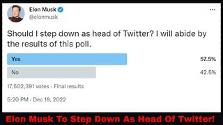 Elon Musk To Step Down As Head Of Twitter!