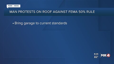 Florida man protesting on his roof for 6th day