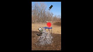 Remington 700 shooting at ammo can of water.