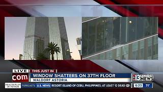 Window shatters on 37th floor of Waldorf Astoria