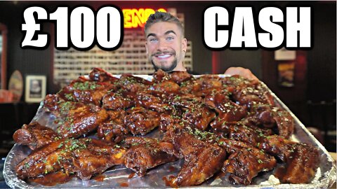 "97% OF PEOPLE FAIL" MONSTER CHICKEN WING CHALLENGE IN LONDON UK | Man Vs Food