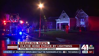 Lightning strikes Olathe home causing overnight fire