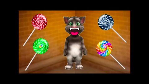 Talking Tom Eating Lollipop Funny Video Cartoon