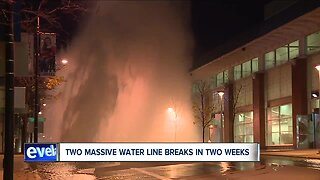 Massive water line break in downtown Akron is 2nd one in two weeks