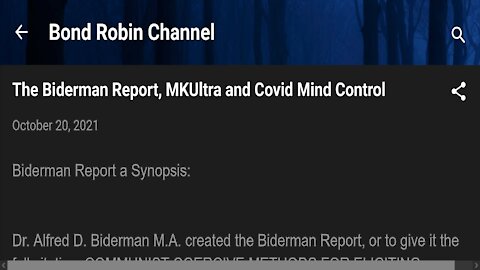 The Biderman Report, MKUltra and Covid Mind Control