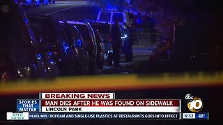 Man found lying on sidewalk in Lincoln Park dies