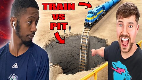 Mr. Beast Please Pay My Student Loans! (Train vs Giant Pit Reaction)