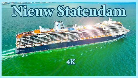 Nieuw Statendam Departs Port Everglades - 4K