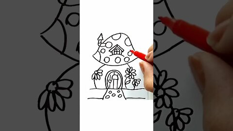 How to Draw and Paint a Mushroom House