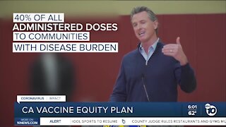 California to base tier reopening on vaccine equity