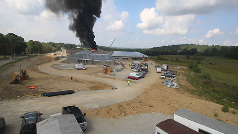 Fire breaks out at construction site for Chippewa school