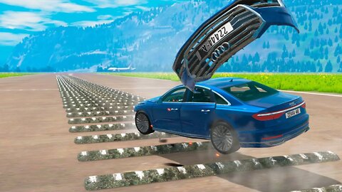 Audi A8 vs 100 Speed Bumps – BeamNG.Drive