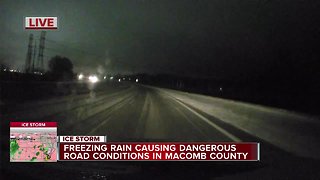 Freezing rain causing dangerous roads in Macomb County