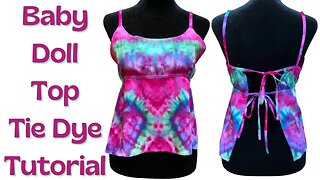 Tie-Dye Designs: Quadruple Spiral Baby Doll Top Ice Dye